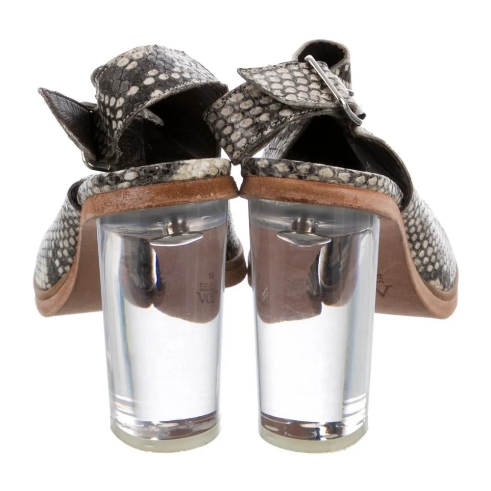 AGL Snakeskin Slingback Sandals – Size 9.5 – NWT – Clear Heel